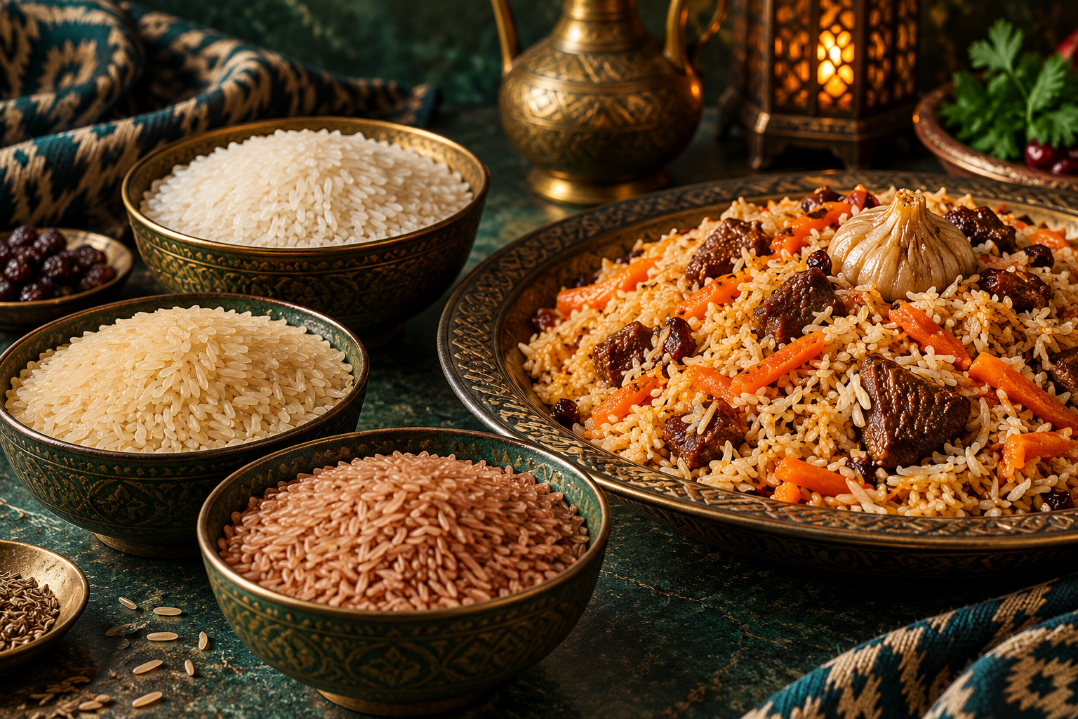 Editorial photograph illustrating best rice for plov: choose by method, not a single label